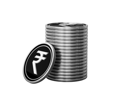 Bir yığın parlak Hint Rupisi, finans, zenginlik ve