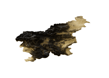 Slovenya Altın Metalik Doku Haritası Altın Rezervleri ve Altın Madencilik Konsepti 3B İllüstrasyon