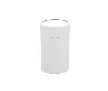 Sürdürülebilir ürün paketleme tasarımı için kapağı olan boş beyaz kağıt kavanoz.