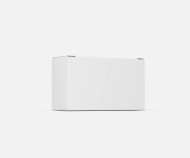 Minimalist white blank box for product branding and packaging design isolated., 3d illustration