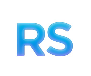 3D Gradyan mavi SC para birimi sembolü, parlak fütüristik kaplamalı modern tarz. 3B Görüntü