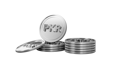 Parlak gümüş Pakistan Rupisi, finans, ekonomi, zenginlik konsepti