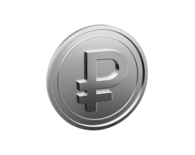 Parlak gümüş Rus Rublesi, para birimi, finans, yatırım sembolü