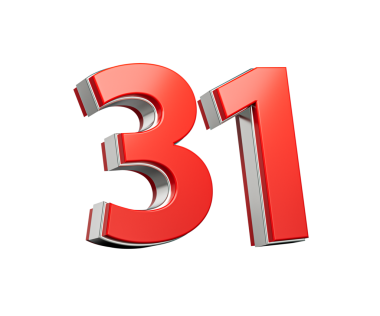 Kalın Kırmızı 31. numara Metalik Arkaplan 3D Görüntü