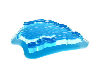 Senegal Küresel Isınma Buzulunun Su Haritası Derin Okyanusta Eriyen Buzul Mavi Su 3D Görüntü