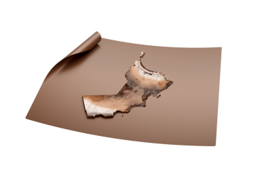 Kahverengi Giysili Umman 'ın Klasik Haritası Açılmamış Kağıt Sayfa 3d İllüstrasyon