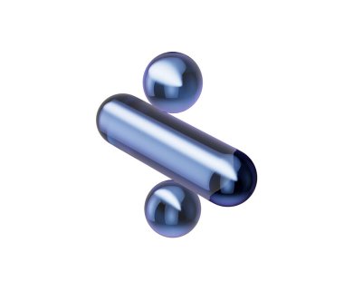 Parlak koyu mavi bölme sembolü, parlak yansımaları ve metalik bir kaplaması var. 3d illüstrasyon