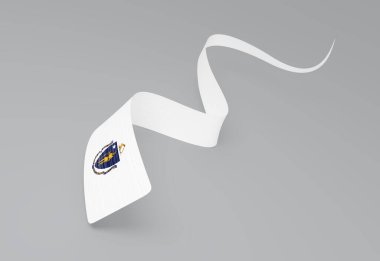 Massachusetts eyalet bayrağının dinamik 3D görüntüsü. 3d illüstrasyon