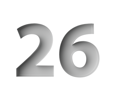 Işıl ışıl, beyaz, 26 numara, gölgeli, gölgeli, gri arka planda, üç boyutlu, resimli.