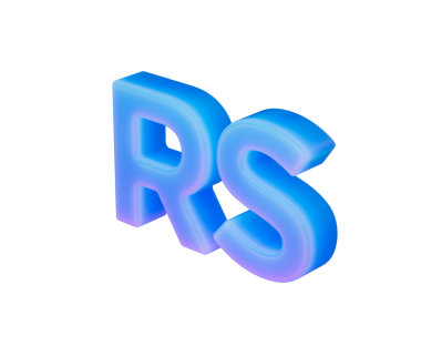 Canlı 3D harflerle parlayan mavi ve mor eğimli SC harfleri. İzole edilmiş, 3 boyutlu illüstrasyon