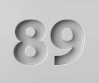 Parlak Beyaz 89 numara, ince gölgeli, gri arkaplan resimli, seksen dokuz numara.