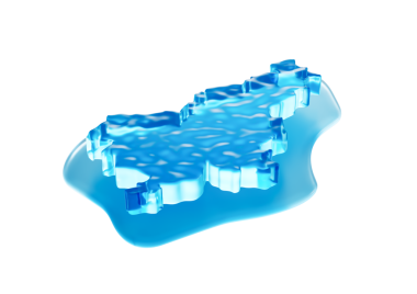 Slovenya 'nın Küresel Isınma Haritası Derin Okyanusta Eriyen Buzul Mavi Su 3D Görüntü