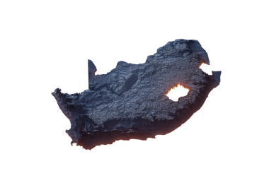 Aydınlatılmış Güney Afrika Veri Haritası Coğrafi Özellikleri Vurguluyor Neon Işığı 3D Görüntü