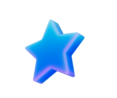 Parlak mavi 3D yıldız ikonu, parlak neon ışık efektli parlak tasarım. 3d illüstrasyon