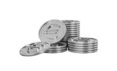 Yığılmış ve saçılmış gümüş avro sikkeleri, finans ve