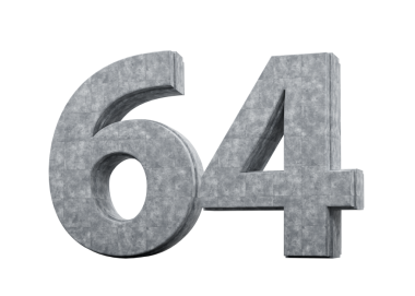 Altmış dört numaralı beton Gri Beton Taştan Yapılan 64 basamaklı Beyaz Resim