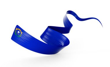 Nevada eyaleti bayrağının dinamik 3D görüntüsü. 3B illüstrasyon