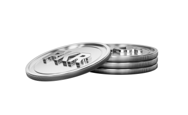 Parlak gümüş Pakistan Rupisi Siyah arka planda istiflenmiş PKR paraları.