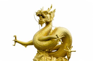 Altın ejderha heykel resim sanat Çin Phuket il Thaila '