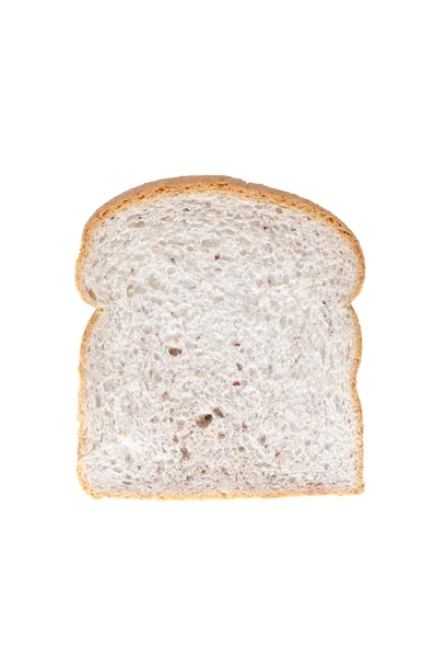 Φέτα ψωμιού σε λευκό φόντο — Φωτογραφία Αρχείου