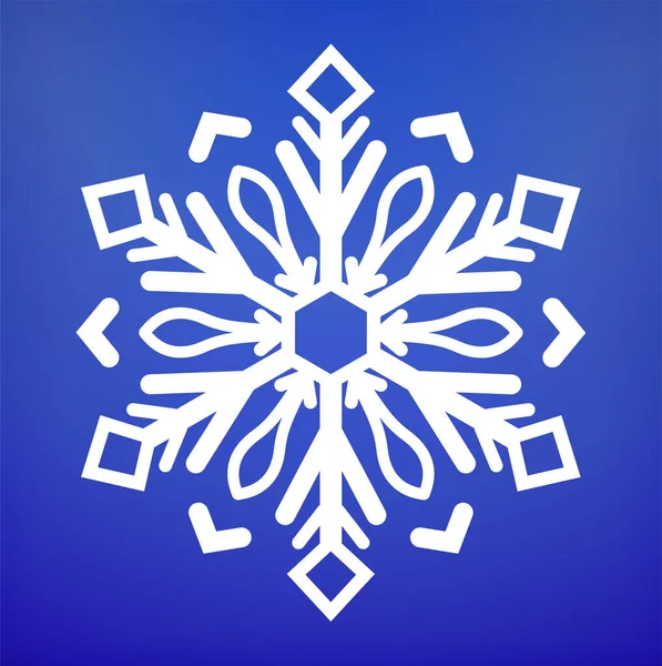 Icono del copo de nieve. Tema Navidad e invierno. Copo de nieve Cartel de invierno, ilustración digital. Copos de nieve blancos sobre fondo azul texturizado. Para Arte, Impresión, Diseño Web. Banner navideño. — Vector de stock