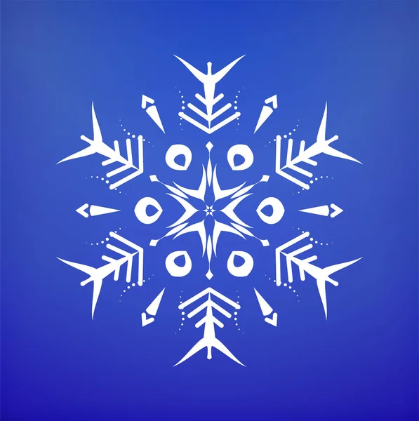 Icône flocon de neige. Thème Noël et hiver. Affiche hiver flocon de neige, illustration numérique. Flocons de neige blancs sur fond texturé bleu. Pour Art, Impression, Web design. Bannière vacances de Noël. — Image vectorielle