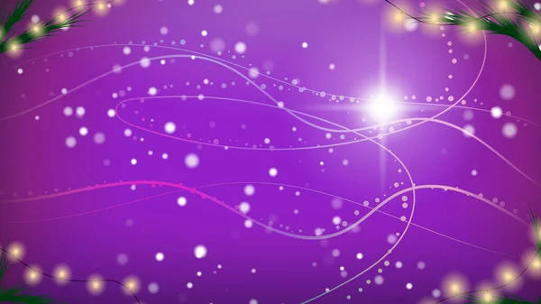 Weihnachten Purple Festlichen Hintergrund. Frohe Weihnachten und ein gutes neues Jahr. Farbig. Winterurlaub. Schneeflocken in der Luft. Vektorabbildung EPS 10 — Stockvektor