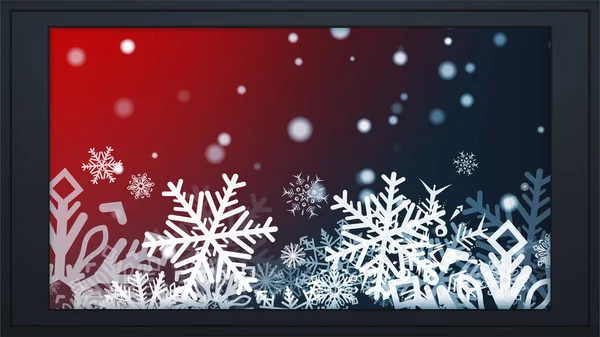 Weihnachtlicher Hintergrund. Schneeflocken fallen. Frohe Weihnachten und ein gutes neues Jahr. Farbig. Winterurlaube machen realistische Geschenke. Vektorillustration — Stockvektor