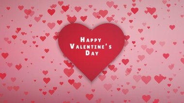 Sevgililer Günü arkaplanı, kalp şekli ve tipografi. Sevgililer günün kutlu olsun mesajı. Vektör çizimi. Romantik alıntı kartpostal, kartpostal, davetiye, pankart şablonu.