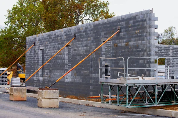 Construção Parede Tijolo Para Blocos Construção Casa — Fotografia de Stock