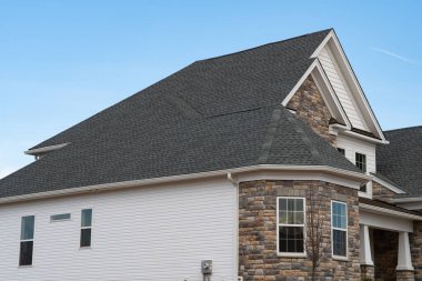 new roof on a new house shingle gray clipart
