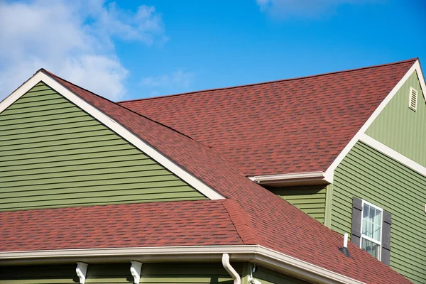 Roof Made Red Roofing Material Home Nature — Stock Photo, Image
