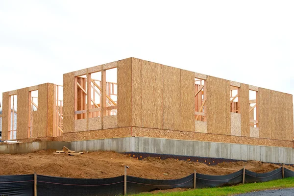 Bingkai Rumah Kayu Lapis Bahan Lantai Satu — Stok Foto