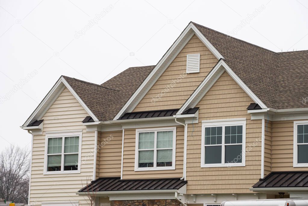 roof and facadeof the house window modern wall front