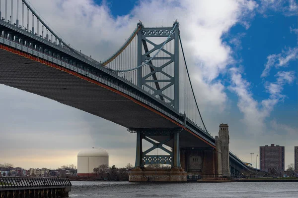 Die Benjamin Franklin Brücke Philadelphia City Delaware — Stockfoto
