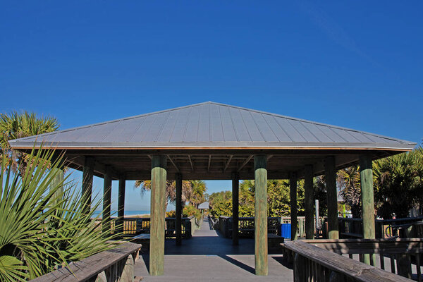 iron roof on the gazebo outdoor relax day