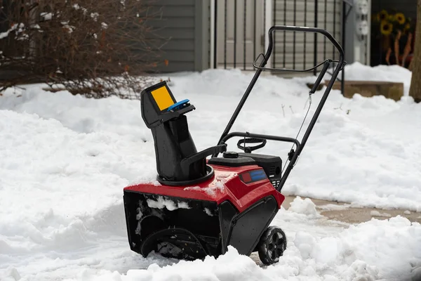 Rote Schneefräsen Winter Kälte Sturm Kompakt — Stockfoto