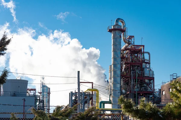 Petrokimya Endüstriyel Gaz Fabrikası Boru Metali — Stok fotoğraf