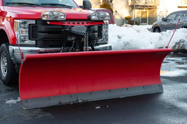 Χιονόπτωση Plow Car Road Weather Machine — Φωτογραφία Αρχείου