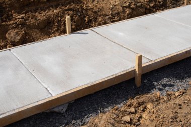 Yeni beton patika kaldırımlar yeni şehir işleri