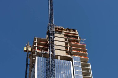 tower crane at a construction site sky industry building