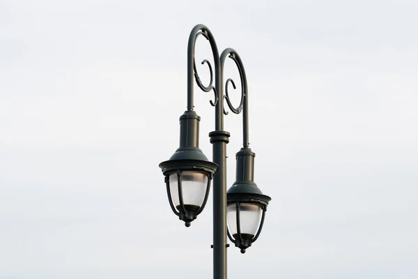 Old Vintage Ulicy Światła Lampy Żelaza Outdoore Szkła — Zdjęcie stockowe