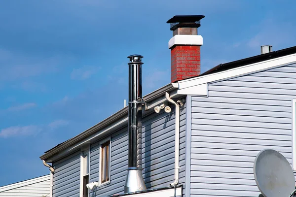 Střecha Ventilační Trubkou Spalin Koncový Vzduch — Stock fotografie