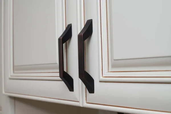 cabinet door handles kitchen close interior