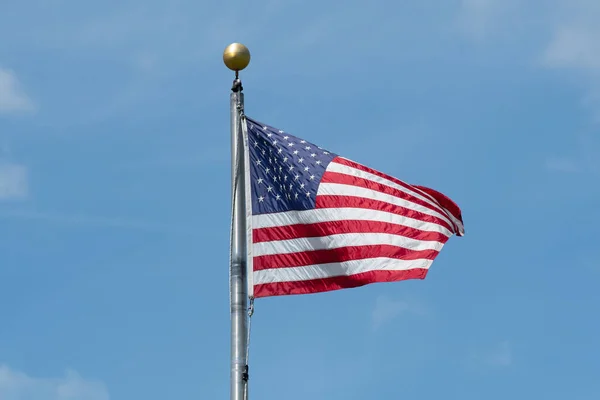 Amerikanische Flagge Schwenkt Nationalpatriotisches Vereintes Land Scy Roten Freiheitsfeiertag — Stockfoto
