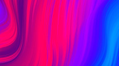 Soyut pembe mavi ve mor eğimli dalga arkaplanı. Neon ışığı eğimli çizgiler ve renkli grafik tasarımlı geometrik şekil.