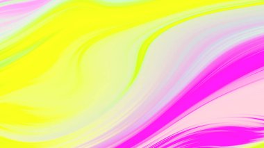Soyut pembe sarı eğimli geometrik arkaplan. Neon ışığı kıvrımlı çizgiler ve renkli grafik tasarımlı şekil.