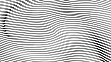 Siyah ve beyaz eğri dalga çizgisi soyut arkaplan.