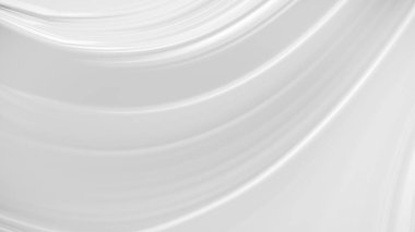 Dalgaların lüksüne sahip soyut beyaz arka plan. 3d illüstrasyon, 3d canlandırma.