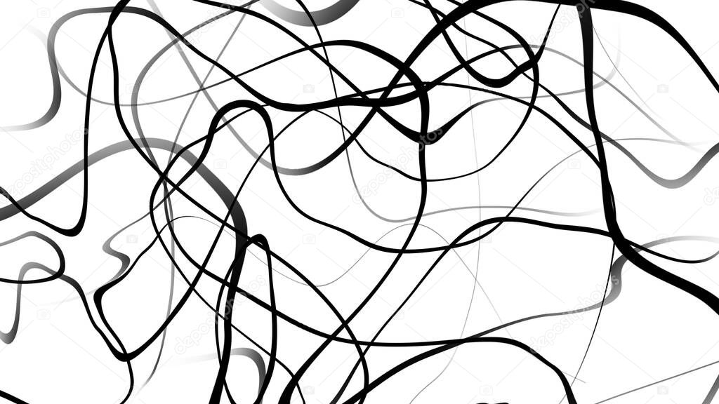 Black and white curve wave line abstract background.